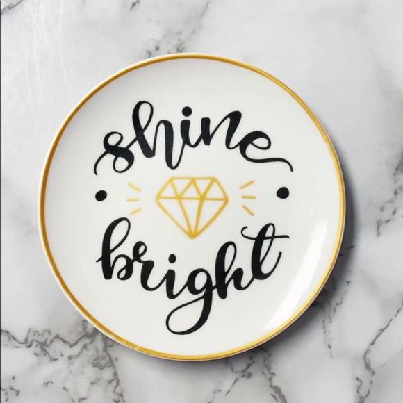GLAM JEWELRY TRINKETS CIRCLE GLASS PLATE!